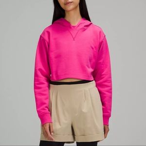 Lululemon All Yours Cropped Hoodie Sz 14 in Sonic Pink